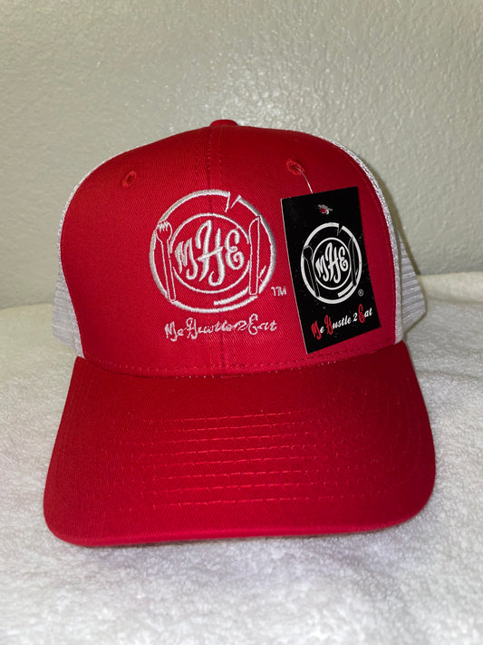 Me Hustle 2 Eat w/Mesh Trucker Hat - Embroidered Plate Logo