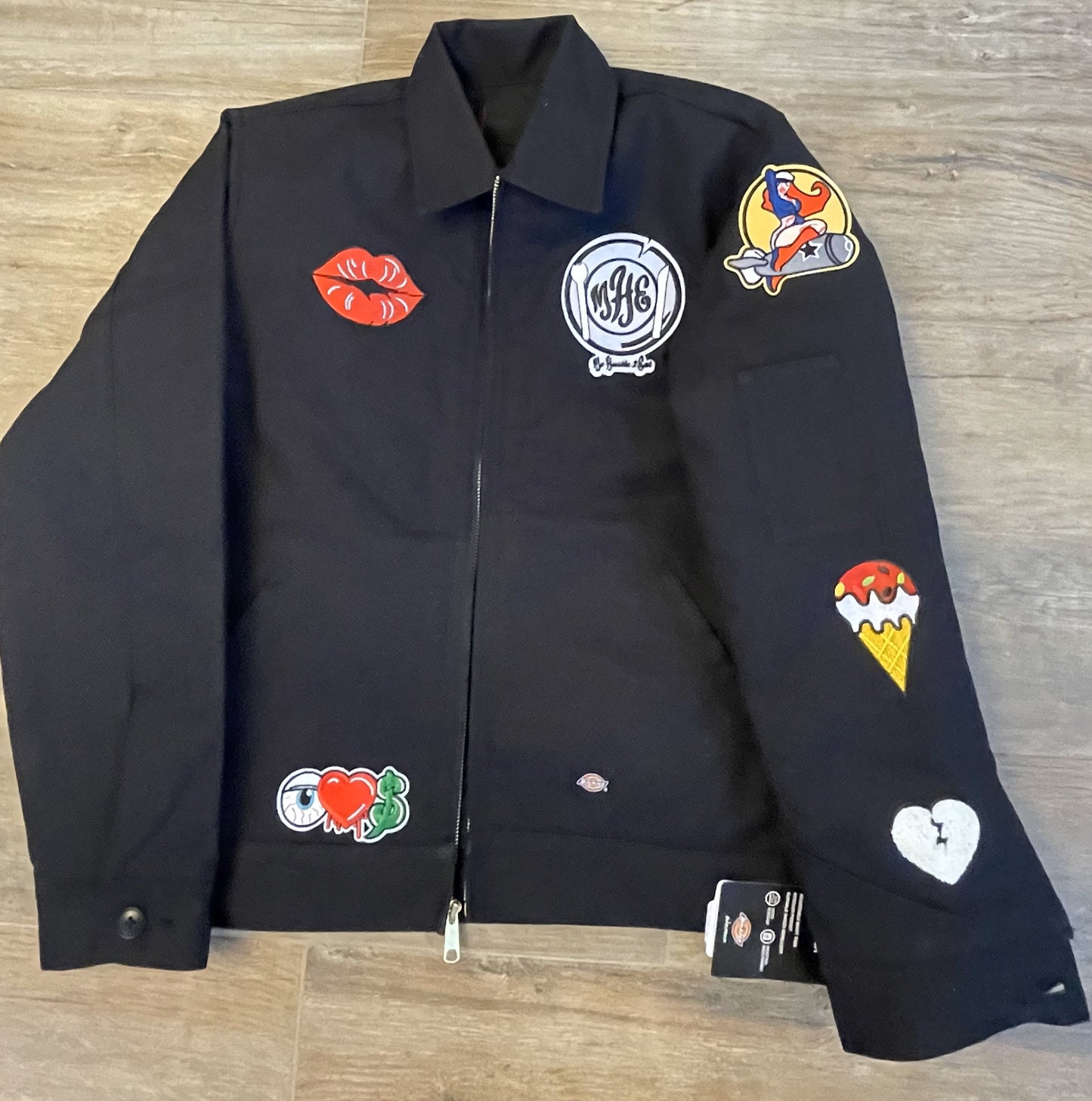 Women - DickiesⓇ Style Zip Up Me Hustle 2 Eat Zip Up Jacket with patches