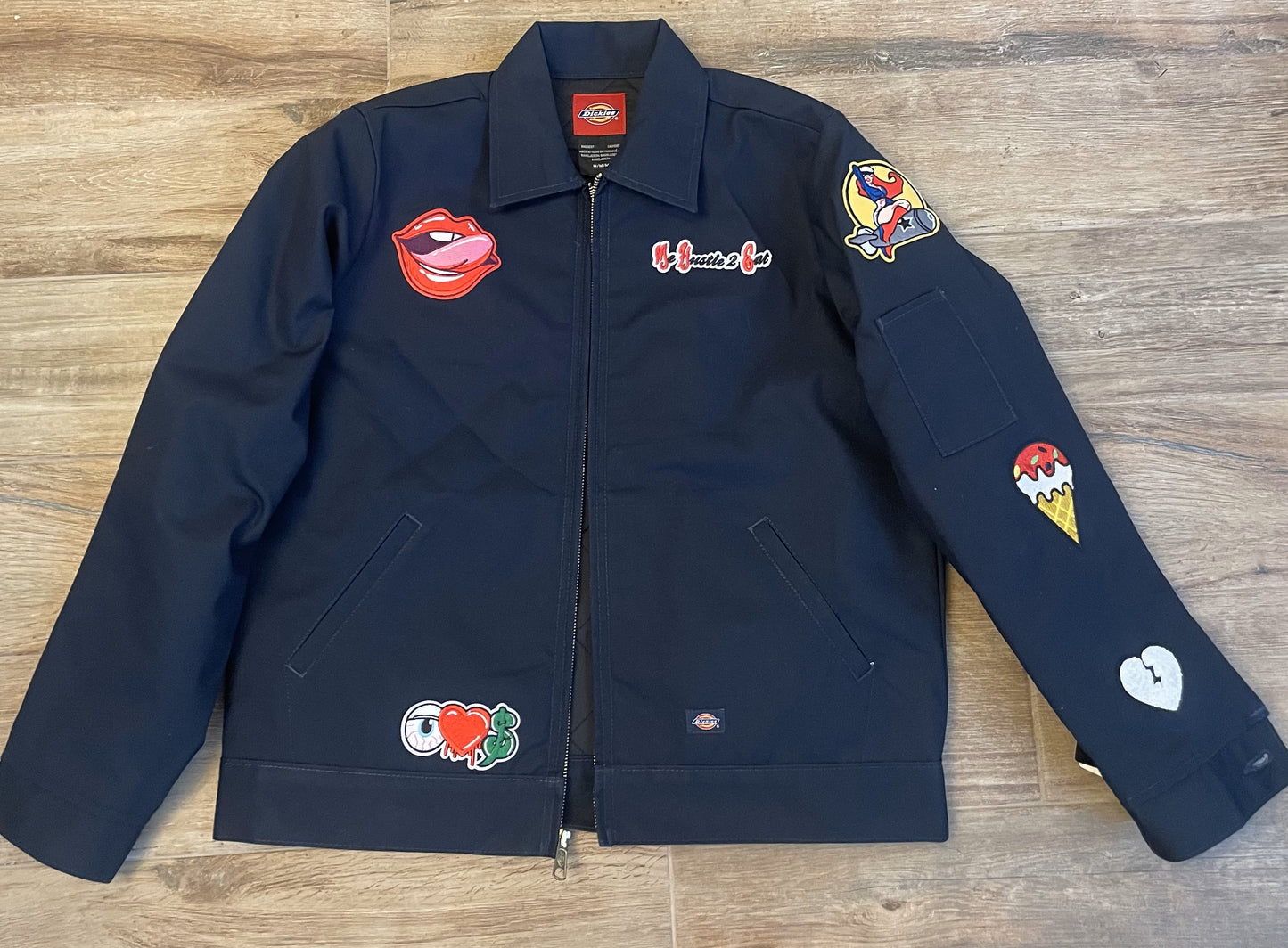 Women - DickiesⓇ Style Zip Up Me Hustle 2 Eat Zip Up Jacket with patches