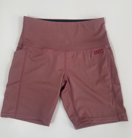 High-Waisted Shorts with pockets - Embroidered SNTC Logo