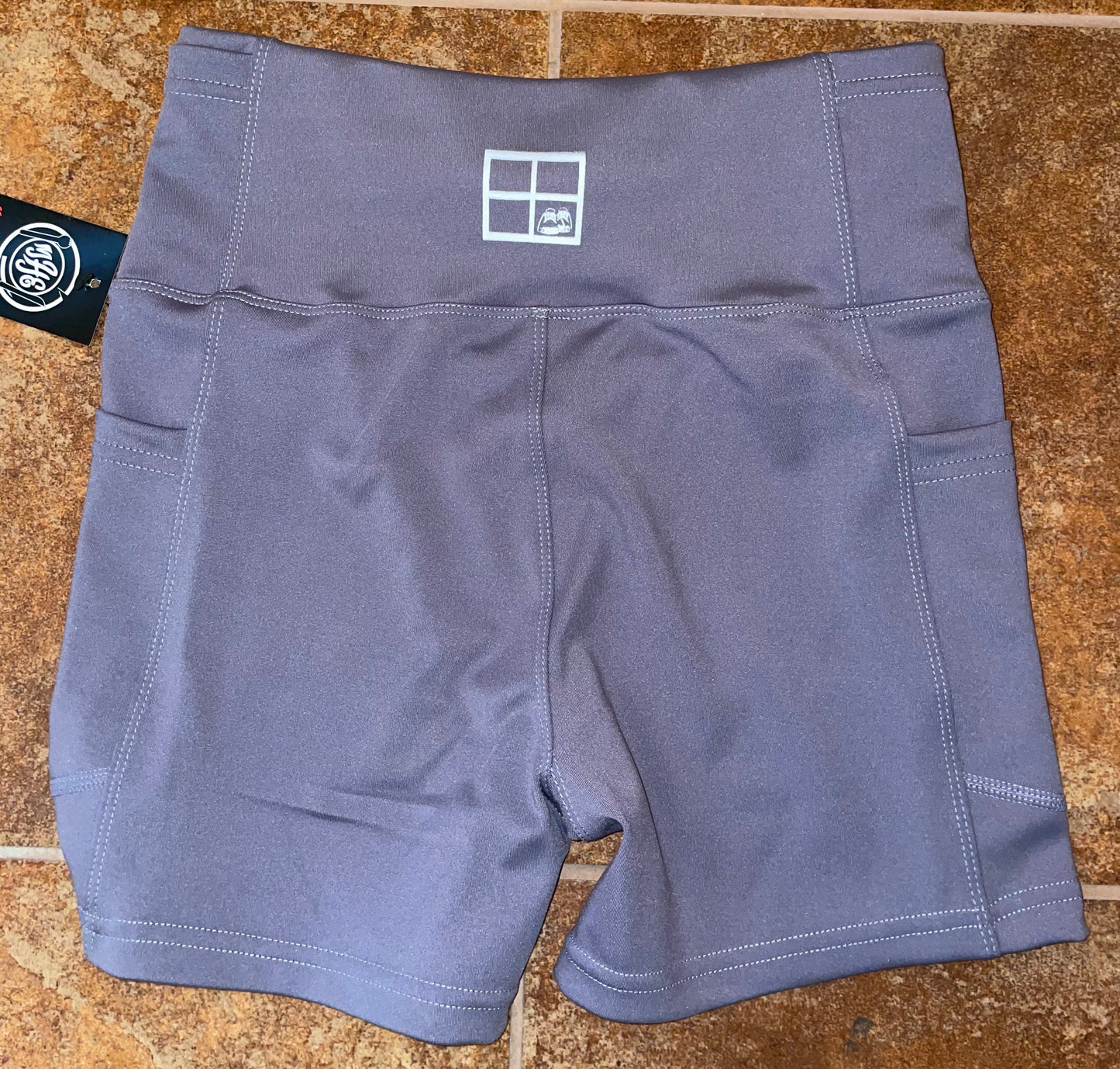 High Waisted Fitted Shorts with Pockets - Shoes in The Cubby Logo