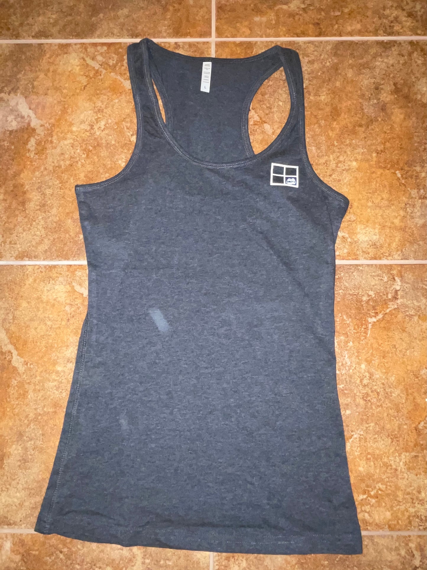 Women's Fitted Racerback Tank Top - Shoes N The Cubby Logo