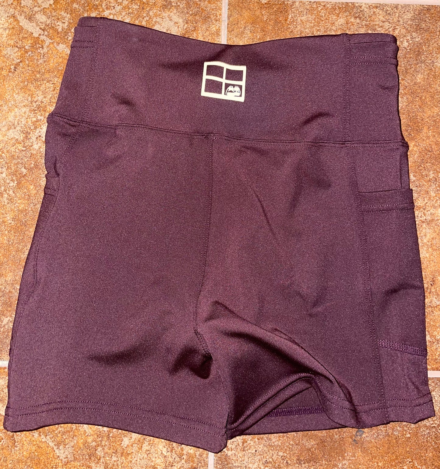 High Waisted Fitted Shorts with Pockets - Shoes in The Cubby Logo