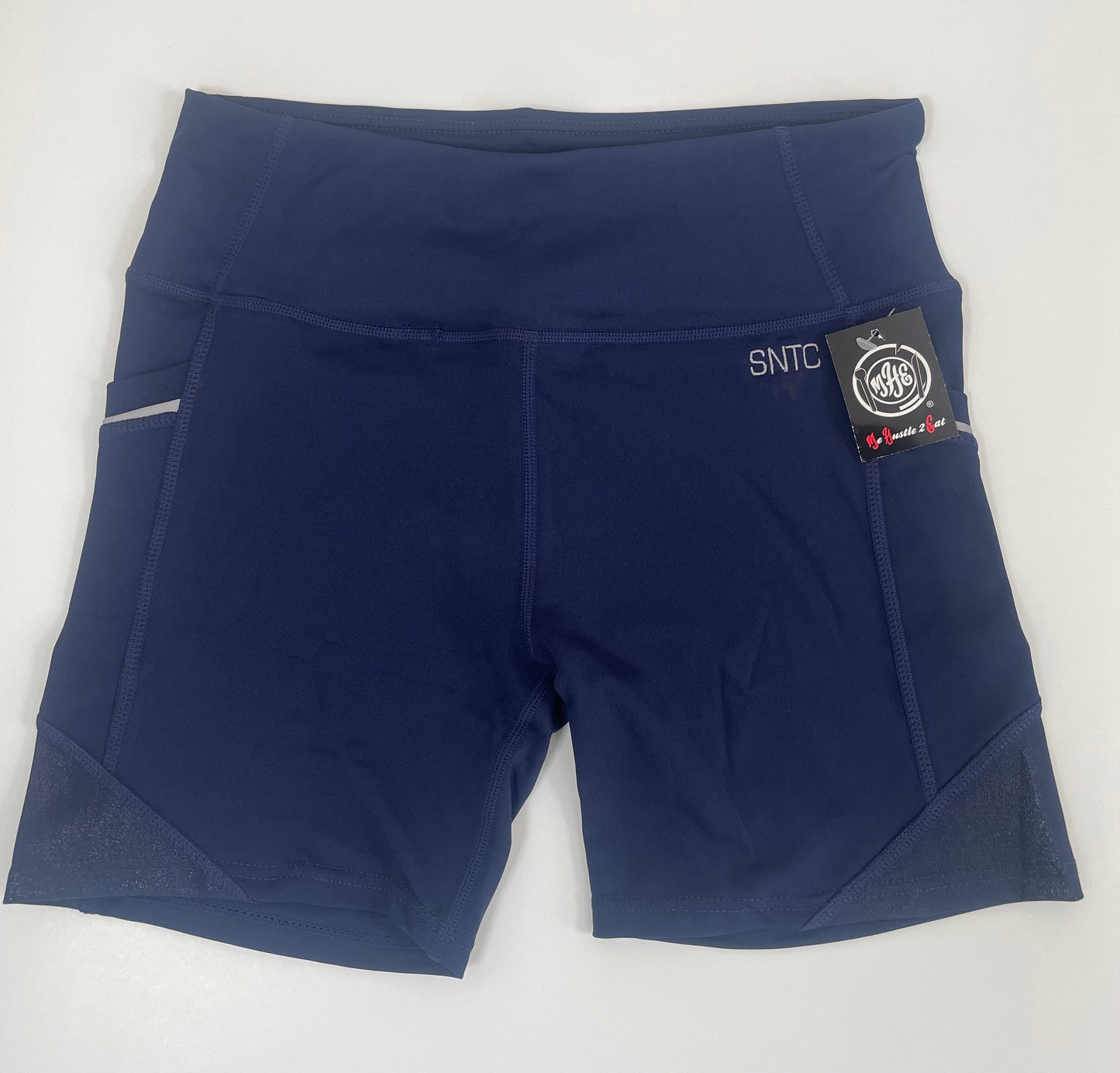 Reflective Glitter Shorts with Zipper Pockets - Embroidered SNTC Logo