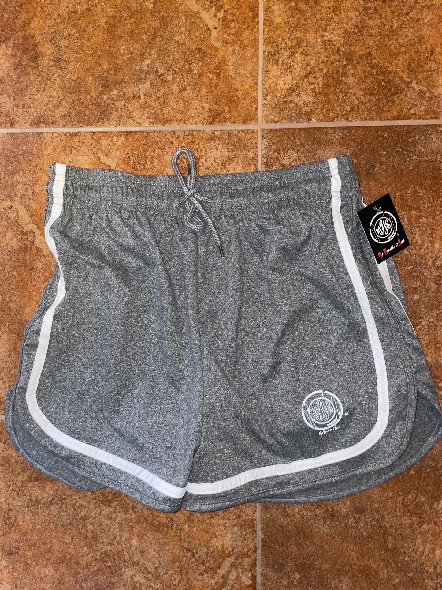 Women - Dolphin Short with Drawstring - Me Hustle 2 Eat Plate Logo